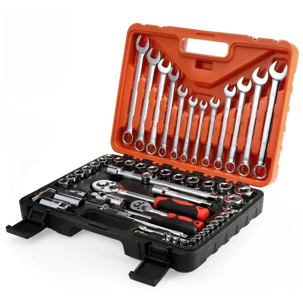 Kit Soquete e Chave Catraca 61 Peças