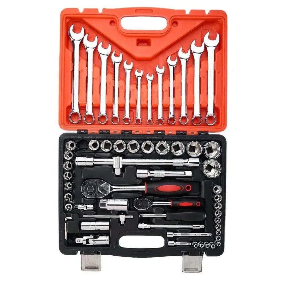 Kit Soquete e Chave Catraca 61 Peças